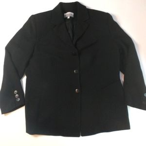 4/$20 August Max Woman Black Blazer Size 12W